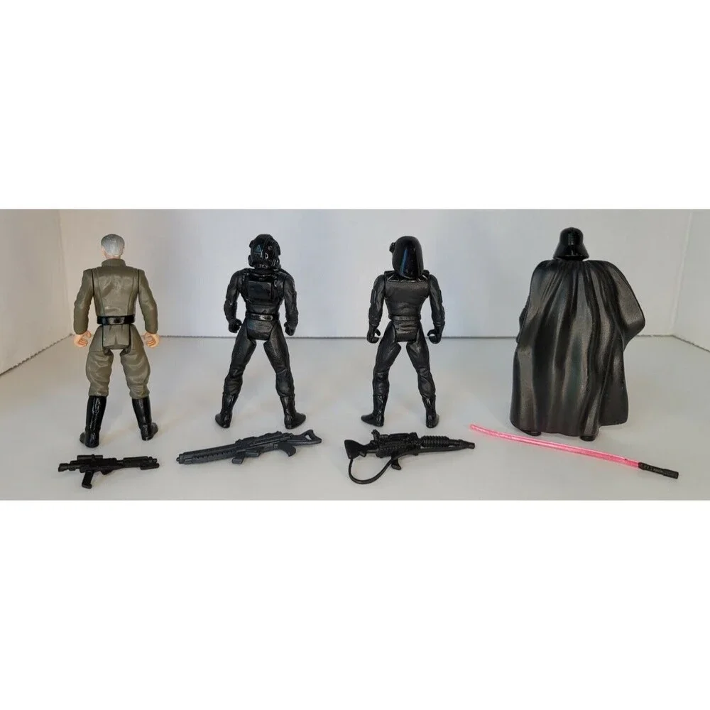 Vtg 95-97 Kenner Star Wars POTF Imperial‎ Lot (Tie Pilot, Tarkin, Vader, Gunner)